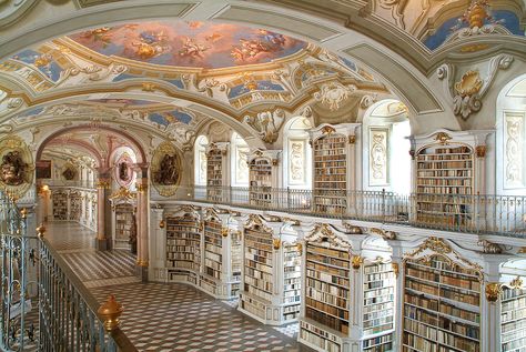 The world’s most beautiful library (Benedictine Abbey, western Steiermark, Austria) Dream Library, Beautiful Library, Castle Aesthetic, Library Aesthetic, Baroque Architecture, Beautiful Architecture, Ubud, Art And Architecture, Prague