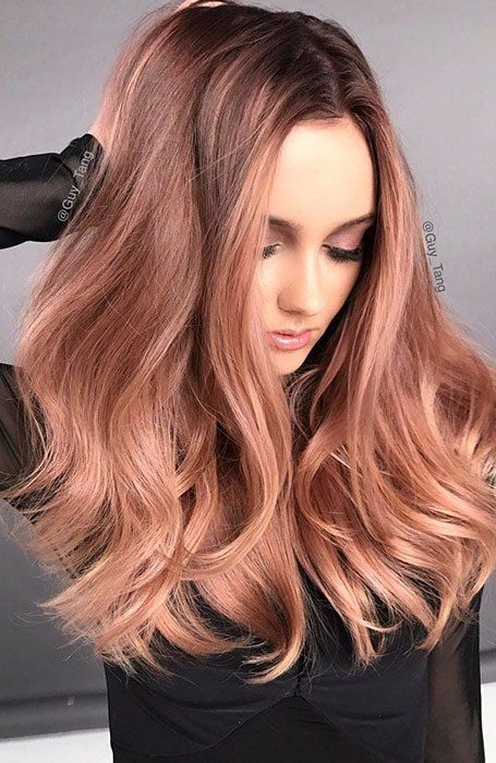 Spring Summer Hair Color, Haircolour Ideas, Copper Rose Gold Hair, Summer Brown Hair, Cherry Brown Hair, Golden Hair Color, Cool Brown Hair, Gold Balayage, Rose Gold Balayage