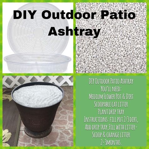 My Scoopable outdoor patio ashtray solution. Outdoor Ashtray Ideas Patio, Outdoor Ashtray Ideas Patio Diy, Patio Ashtray Ideas, Outdoor Ashtray Diy, Outdoor Ashtray Ideas, Ashtray Ideas, Apartment Porch, Kitchen Spoon Holder, Backyard Hangout