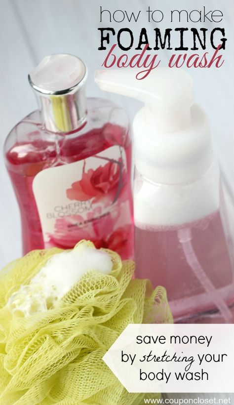 DIY Foaming Body Wash  - this is much easier than you think to make. All you need is body wash, water, and a foaming soap dispenser. Your body wash will last much longer when you have foaming body wash. This is perfect for kids! Homemade Body Wash Recipe, Diy Soap Dispenser, Body Wash Recipe, Diy Foaming Hand Soap, Homemade Body Wash, Diy Soaps, Foaming Body Wash, Foaming Soap, Crazy Mom