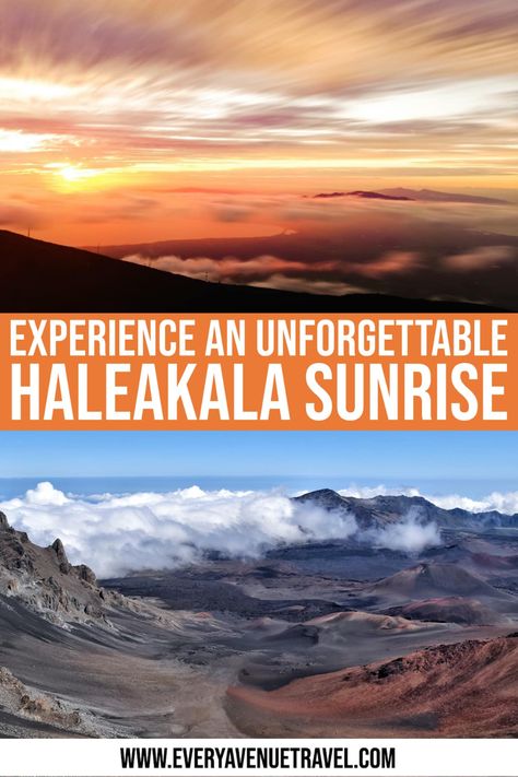 Experience an Unforgettable Haleakala Sunrise via @everyavenuetravel Haleakala Sunrise, Hawaiian Travel, Haleakala National Park, Altitude Sickness, Magical Moments, Island Getaway, Above The Clouds, Life Is A Journey, Beach Town