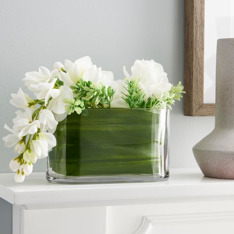 12 Pack: 6.9" Oval Glass Vase by Ashland® | Glass Containers | Michaels Glass Vase Filler Ideas, Vase Filler Ideas, Rectangle Vase, Oval Vase, Rectangular Vase, Office Flowers, Stylish Bedroom Design, Lovely Home, Vase Fillers