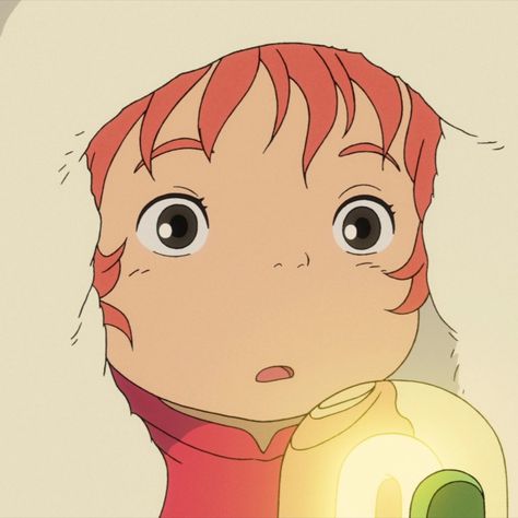 Anime Ponyo, Cliff By The Sea, The Cliff, By The Sea, Anime Character, The Sea, Glass, Red, Hair