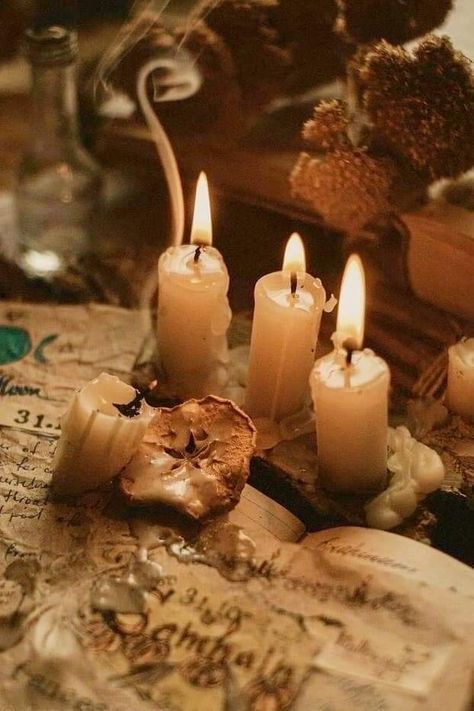 Autumn Witch, Healing Spells, Candle Aesthetic, Season Of The Witch, Witch Aesthetic, Vintage Candles, Witchy Vibes, Academia Aesthetic, Candle Light