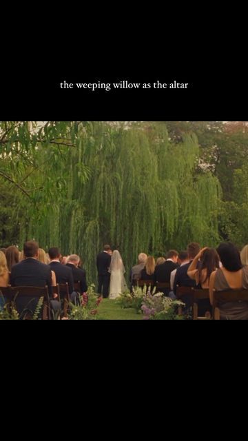 Texas Wedding Documentarians on Instagram: "after this wedding all I could think about was how much I’m missing out by not having a weeping willow somewhere on family property. The way it all dangles and flows together is seamless and magical. Any little girl would dream about one day marrying under such a beautiful creation. #16mmwedding #16mmfilm #8mmwedding" Weddings In The Forest, Wedding Under Willow Tree, In And Out Wedding, Willow Tree Wedding Ceremony, About Time Wedding, Weeping Willow Wedding, Southern Gothic Wedding, Fairy Wedding Theme, Beautiful Wedding Ideas