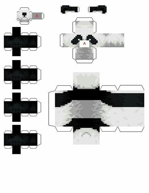 Minecraft 3d Papercraft, Panda Paper Craft, Panda Template, Minecraft Panda, Diy Minecraft Decorations, Paper Minecraft, Papercraft Minecraft Skin, Minecraft Paper, Minecraft Templates