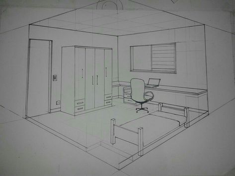 Perspective Sketching, Drawing Room Concept, Room Perspective Drawing, Perspective Room, Interior Architecture Sketch, Interior Design Sketchbook, Room Concept, Perspective Sketch, Drawing Room Interior Design