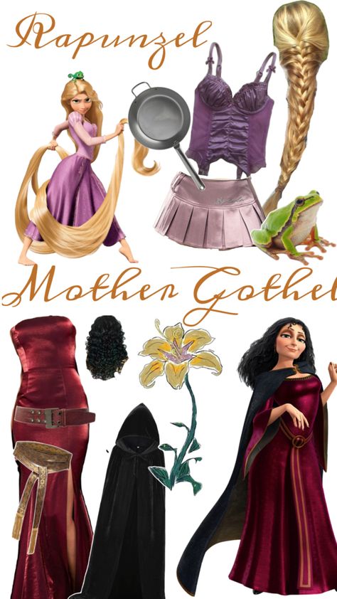 #costume #duocostume #haloween #coolgirls #rapunzel #tangled Repunzle Outfit Idea, Repunzle Costume Idea, Tangled Costumes, Tangled Costume, Rapunzel Outfit, Mother Gothel, Rapunzel Costume, Duo Costumes, Rapunzel Tangled