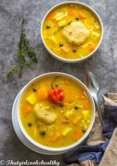 JAMAICAN PUMPKIN SOUP (VEGAN STYLE) #soup #pumpkin #pumpkinsoup #jamaica #jamaicanfood #caribbean #caribbeanfood #vegan #vegancomfortfood #autumn #fall Jamaican Soup, Canned Jackfruit, Vegan Pumpkin Soup, Jamaican Cuisine, Jamaican Dishes, Spiced Drinks, Soup Dish, Sweet Potato Soup, Jamaican Recipes