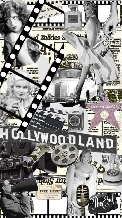 #hollywood #marilymonroe #vintage #wallpaper #movies #tv #vibes #old Old Hollywood Movies Aesthetic, Hollywood Wallpaper Aesthetic, Old Hollywood Mood Board, Old Movies Wallpaper, Old Hollywood Yearbook Theme, Old Hollywood Pictures, Old Hollywood Collage, Yearbook Movie Theme, 60s Hollywood Aesthetic