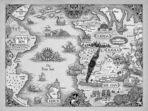 Grishaverse Map, King Of Scars, Shadow Bone, Six Of Crows Characters, Hole In The Sky, Ya Fantasy Books, Book Cover Artwork, Black Dagger Brotherhood, The Darkling