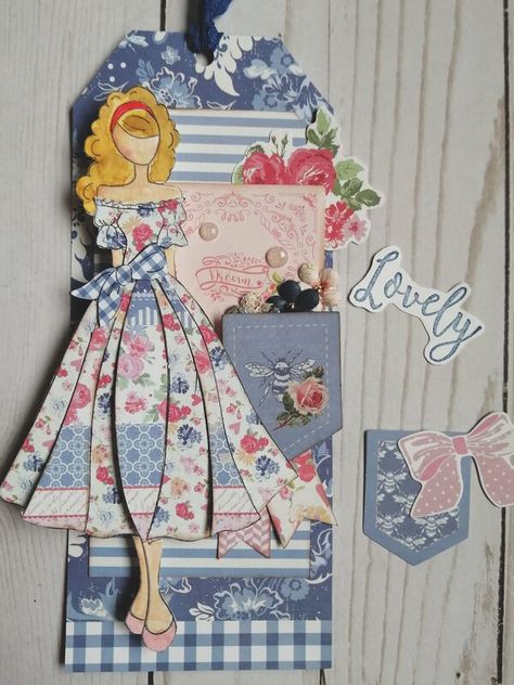 Prima Paper Dolls, Prima Doll Stamps, Dolls Ideas, Scrapbook Cover, Diy Projects Gifts, Julie Nutting, Sweet Dog, Shabby Chic Cards, Cloth Dolls Handmade