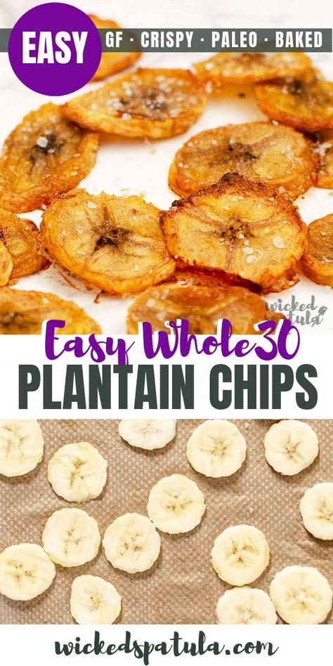 Aip Plantain Recipes, Easy Plantain Recipes, Homemade Plantain Chips, Baked Plantain Recipes, How To Make Plantain Chips, Unrefined Carbs, Keto Cleanse, Plantain Chips Recipe, How To Make Plantains