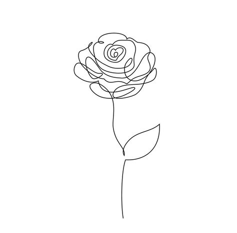 Line Drawing Flowers, Flower Photography Art, Flower On White Background, Rose Drawing Simple, Flower Vector Art, Rose Vector, Tulip Drawing, Small Rose Tattoo, Rose Clipart