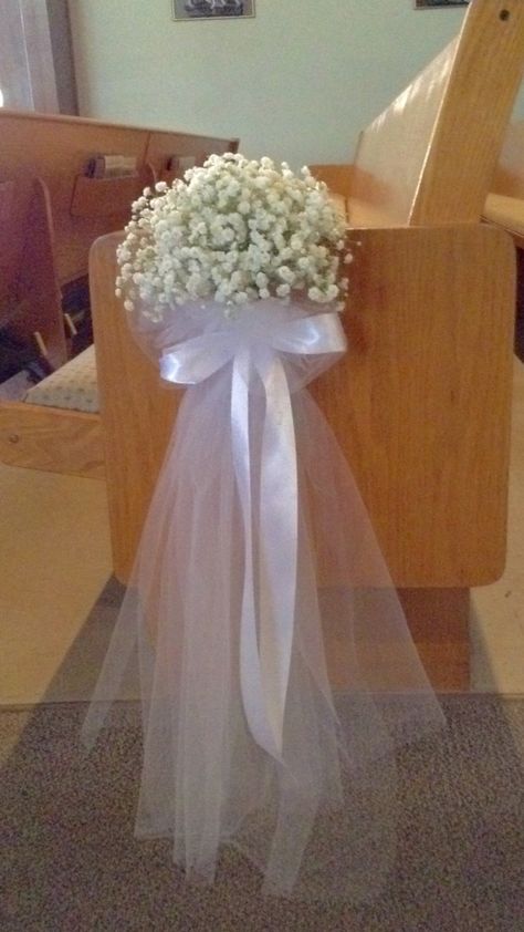 Wedding Pew Decorations, Ceremony Decorations Church, Church Aisle Decorations, Wedding Ceremony Setup, Wedding Church Decor, Pew Decorations, Wedding Pews, Church Wedding Flowers, Samantha Wedding