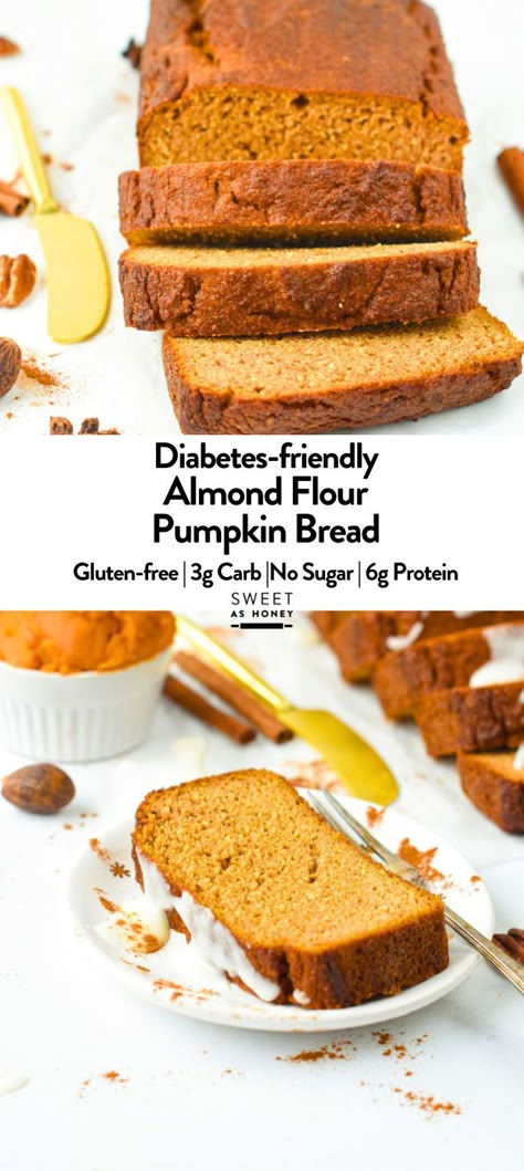 This Almond Flour Pumpkin Bread has a delicious moist crumb, perfect for celebrating the fall season.Bonus, this pumpkin bread recipe is also low-carb, sugar-free, and gluten-free. Almond Flour Quick Bread Recipes, Gluten Free Keto Pumpkin Bread, Thm Pumpkin Bread Recipe, Low Carb Pumpkin Zucchini Bread, Carbquik Pumpkin Bread, Pumpkin And Almond Flour Recipes, Low Carb Gluten Free Bread Recipes, Keto Pumpkin Bread Almond Flour, No Flour Pumpkin Bread