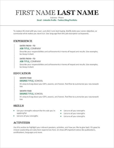 Chronological Resume Template, Free Resume Template Word, Resume Format Download, Microsoft Word Resume Template, Chronological Resume, Free Resume Templates, Free Resume Template Download, Basic Resume, Resume Template Examples