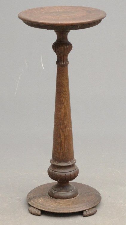 LOT #431 - Oak Pedestal Orangery Interior, Wooden Plant Stands Indoor, Tattoo Shop Interior, Wooden Pedestal, Wood Furniture Legs, Provincial Furniture, Wood Furniture Design, Wooden Plant Stands, Art Furniture Design