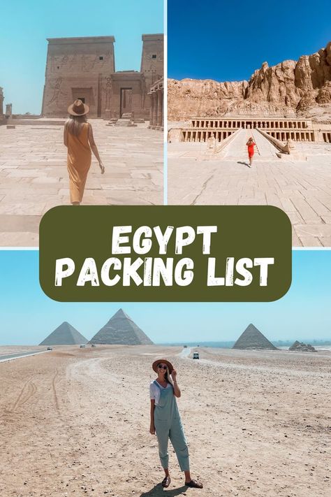 Modest clothing in Egypt while walking around the Philae temple, Hatshepsut temple, and the great pyramids of giza. What To Pack For Egypt, Travel Gadgets, Adventure Bucket List, Egypt Travel, What To Pack, Travel Itinerary, Packing List, Get Ready, Egypt