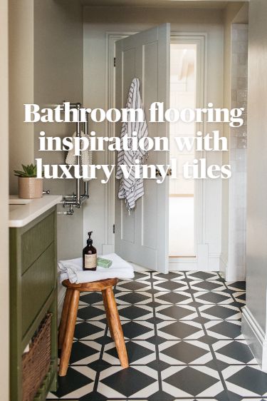 If you're looking for bathroom decor inspiration, choosing the right flooring really can make a huge difference. Here's our top five luxury vinyl tile designs that are not only waterproof and super durable, but stylish too. Order your free samples online now. Bathroom Floor Lino, Lvt Flooring Bathroom, Luxury Vinyl Tile Bathroom, Vinyl Tile Bathroom, Blue Bathroom Floor Tiles Uk, Lvt Flooring, Flooring Inspiration, Bathroom Inspiration Decor, Luxury Vinyl Tile