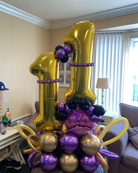 11 Balloon Bouquet, Balloon Gifts, Balloons Bouquet, Roller Skating Party, Jumbo Balloons, Birthday Garland, Birthday Bouquet, Girl Birthday Decorations, Golden Birthday