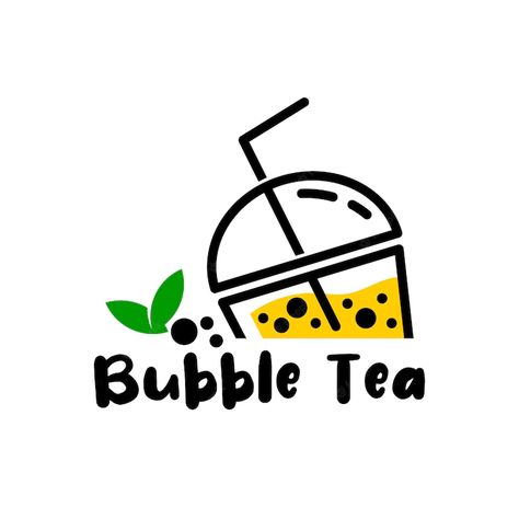 Bubble Tea Logo Design, Boba Tea Logo, Logo Drink, Milk Tea Logo, Bubble Tea Logo, Bubble Tea Menu, Bubble Drink, Minimalist Logo Branding, Tea Logo