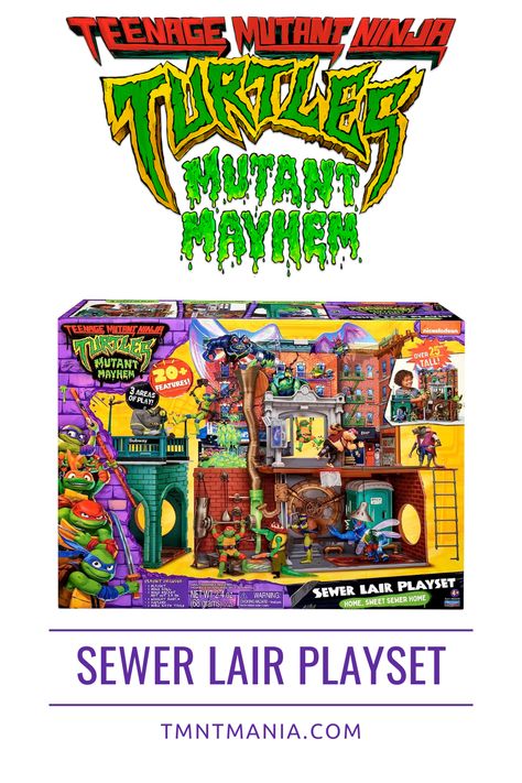 TMTN Mutant Mayhem sewer lair playset by Playmates toys. New playset from the new movie to Teenage Mutant Ninja Turtles: Mutant Mayhem #MutantMayhemTMNT #SewerPlaysetTMNT #TortugasNinjaMutantMayhem Ninja Turtles Mutant Mayhem, Mestre Splinter, Teenage Mutant Ninja Turtles Movie, Ninja Turtle Toys, Ninja Turtles Movie, Mutant Mayhem, Tmnt Movie, Toy Playset, The Turtles