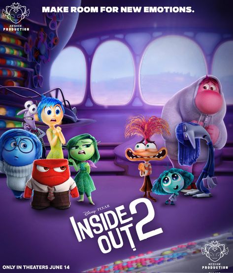 Inside Out 2 Poster, Inside Out 2 Poster 2024, Inside Out 2 Movie, Inside Out Emotions, Movie Inside Out, New Disney Movies, Inside Out Characters, Disney Inside Out, Cute Disney Pictures