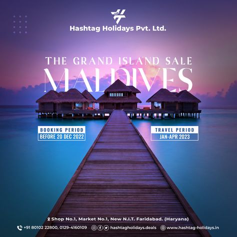 The Grand Island Sale Maldives | Social Media Tour & Travels Creative Ads | Shiv Graphic Designer #travel #travelpost #travelcreativeads #socialmedia#creativetravelpost #creativetravelads #creativesocialmediapost #socialmediveacreativeas #socialmediapost #summervacationads #socialmediatour&travelposts #socialmediatour #shivgraphicdesigner #shivcreativeads Holiday Creative Ads, Travel Graphic Design Poster, Travel Creative Ads Social Media, Vacation Creative Ads, Resort Social Media Post Design, Tourism Creative Ads, Travel Creative Post, Tourism Social Media Design, Tours And Travels Creative Ads