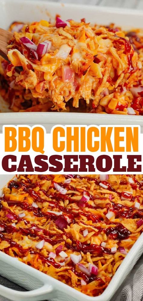 Bbq Chicken Casserole, Hamburger Casseroles, Chicken And Egg Noodles, Corn Cream, Casseroles Recipes, Shredded Rotisserie Chicken, Crispy Fried Onions, Recipes Using Rotisserie Chicken, Shredded Bbq Chicken