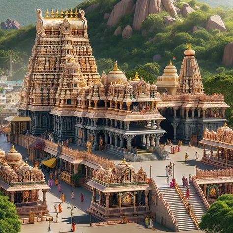 Tirupati Balaji Temple: Detailed View & Spiritual Significance Temple Drawing Indian, Tirupati Temple Photos, Tirupati Balaji Hd Wallpapers, Tirupati Balaji Images, Fantasy Temple, Chilkur Balaji Temple, Tirupati Balaji Temple, Drawing Indian, Balaji Temple