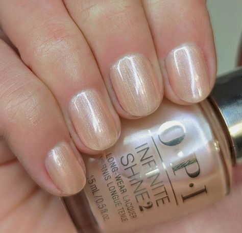 Me, Myself, & OPI Swatches (Spring 2023) Champagne Nails Opi, Irridescent Nails Opi, Opi Shimmer Nail Polish, Opi Summer 2023, Milky Nail Polish, Natural Nails Ideas, Soap Nails, Irridescent Nails, Opi Swatches