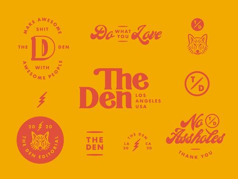 Visuell Identitet, The Den, Retro Logos, Badge Design, Vintage Branding, Professional Logo, Brand Identity Design, Adobe Indesign, 로고 디자인