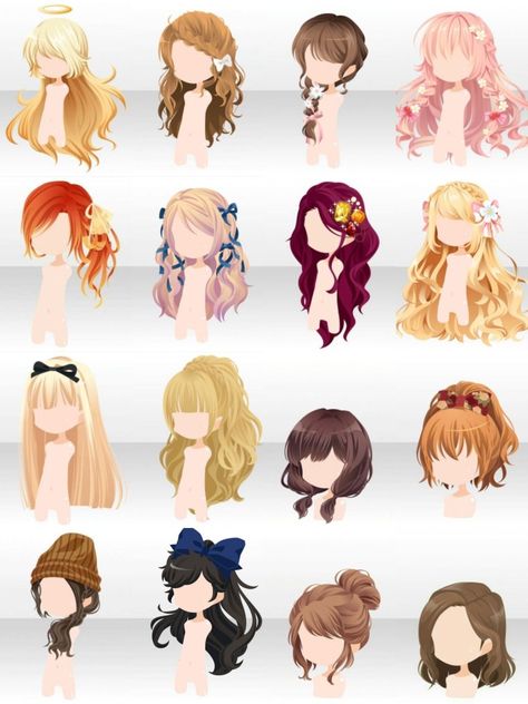 Cute Hairstyles For Long Hair Drawing, Main Character Hairstyle Anime, Drawn Hairstyles Female, Kawaii Anime Hairstyles, Anime Hairstyles Female Hair Reference Long, Your Name Hairstyle, Pigtail Hairstyles Drawing, Anime Hairstyles Female Long, Hairstyles For Ocs