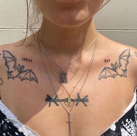 Rare Tattoos, Symmetrical Tattoo, Emo Tattoos, Miami Ink, Grunge Tattoo, Bone Tattoos, Bat Tattoo, Explore Tattoo, Incredible Tattoos