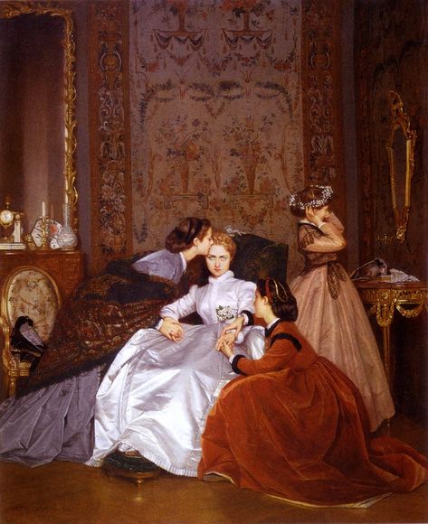 The Reluctant Bride, Auguste Toulmouche, Reluctant Bride, Istoria Artei, Sketchbook Inspo, Rennaissance Art, Classic Paintings, Arte Inspo, Paintings I Love