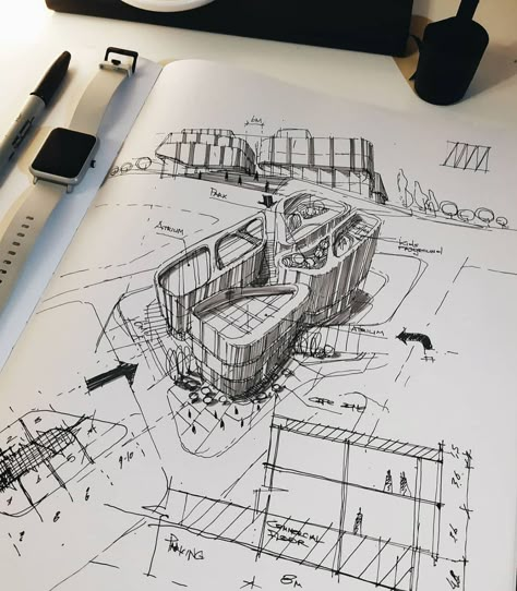 Portfolio D'architecture, Sketchbook Architecture, Future Architect, Architectural Sketching, Arch Sketch, Architecture Drawing Sketchbooks, Perspective Drawing Architecture, Architecture Drawing Plan, Interior Architecture Drawing