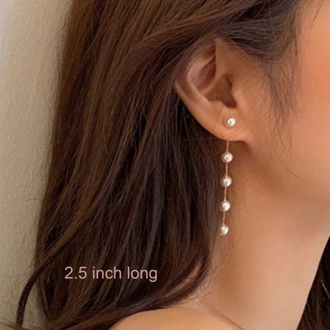 Korean Jewelry Earrings, Long Pearl Earrings, Korean Jewelry, Pearl Earrings Wedding, Prom Earrings, Wedding Pendant, Bridal Earrings Pearl, Prom Jewelry, Statement Drop Earrings