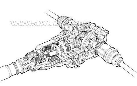 Honda's rear differential with dual pump system and multi-plate clutch Drift Track, Chassis Design, Interior Artwork, Automobile Engineering, Technical Illustration, Rear Differential, Letting Go Of Him, Car Tools, Diy Car