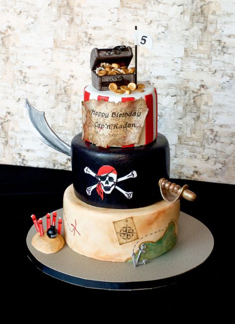 (by RedHeadCakes)                                                       … Pirate Birthday Cake, Pirate Ship Cakes, Pirate Themed Birthday Party, Pirate Themed Birthday, Inside Cake, Pirate Cake, Princess Birthday Cake, Pirate Theme Party, Torte Cupcake