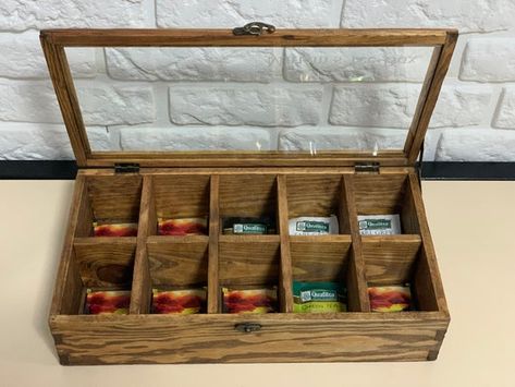 Personalized Tea Box , Wooden Tea Box , Tea Box Organizer , Tea Organizer , Tea Caddy , Tea Gift Box Tea Organizer, Wooden Tea Box, Tea Organization, Wood Watch Box, Teacup Gardens, Tea Chest, Tea Gift Box, Mens Watch Box, Kitchen Organizer