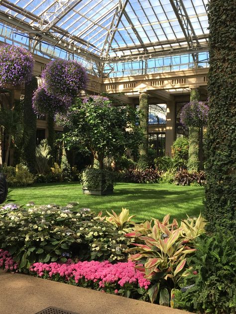 Mansion Backyard Garden, Luxury Greenhouse, Greenhouse Aesthetic, Tropical Greenhouses, Retro Interior Design, Dream Mansion, Aesthetic Garden, Longwood Gardens, Garden Villa