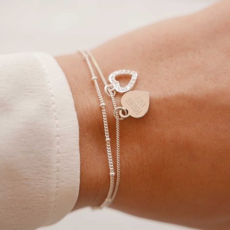 Eye Ring Silver, Custom Engraved Bracelet, Personalized Leather Bracelet, Silver Heart Bracelet, Bff Gift, Hammered Hoop Earrings, Sterling Silver Heart Pendant, Bracelet Love, Love Bracelet