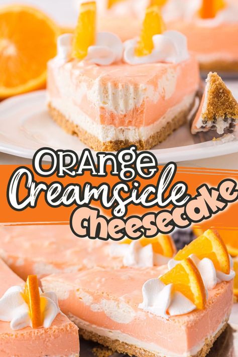 Orange Creamsicle Cheesecake Recipe, Creamsicle Pie, Cookie Pie Crust, Orange Creamsicle Cheesecake, Creamsicle Cheesecake, Ice Cream Trucks, Orange Cheesecake, Orange Jello, Orange Baking