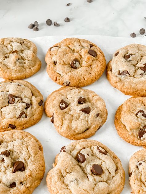 Ultimate Crisco Chocolate Chip Cookie Recipe - The Frosted Kitchen Crisco Cookies Chocolate Chips, Chocolate Chip Cookies With Crisco And Butter, Desserts With Crisco, Chocolate Chip Cookies Made With Crisco, Crisco Chocolate Chip Cookies Recipes, Crisco Cookies Recipes, Butter Crisco Chocolate Chip Cookies, Cookies With Crisco Shortening, Butter Flavored Crisco Cookies