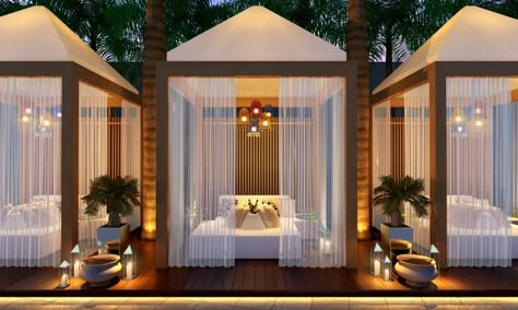 Cabana Cabana Poolside, Luxury Poolside, Beauty Room Salon, Poolside Cabana, Pool Cabanas, Garden Pods, Contemporary Outdoor Furniture, Pool Life, Architectural Lighting Design