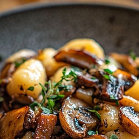 Vegan Recipes on Instagram: "Mixed Mushroom Gnocchi

Recipe:

serves 3-4

INGREDIENTS
500 g dry gnocchi
1 cup roasted pumpkin
1 bunch broccolini, chopped
3 cups mixed mushrooms ( i used oyster, button & shiitake)
1 small onion, diced
3 cloves garlic, minced (or 1 tablespoon garlic paste)
1 teaspoon mushroom stock powder
1/4 cup white wine
squeeze of lemon
salt & pepper to taste
1 tablespoons olive oil
METHOD
Heat up the oil in a large frying pan over medium high heat. Once oil is hot, add in the gnocchi. Cook for 2-3 mins before tossing and cooking for another 2 mins. This ensures that the sides are golden and caramelized.
Transfer the gnocchi onto a plate and set aside.
In the same pan, add in a little bit more oil and saute the onion, garlic & mushrooms for 5 minutes until the mushrooms Mushroom Gnocchi, Italian Gnocchi, Mushroom Stock, Gnocchi Recipe, Roasted Pumpkin, Lemon Salt, Garlic Mushrooms, Gnocchi Recipes, Roast Pumpkin