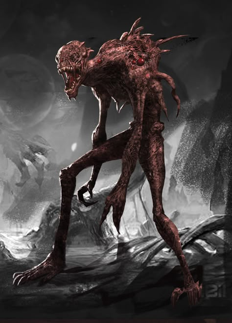 ArtStation - Creature designs (Day of reckoning) , Saad Irfan Monsters Rpg, Arte Zombie, Monster Artwork, Creepy Monster, Dark Creatures, Beast Creature, Monster Ideas, Images Kawaii, Cool Monsters