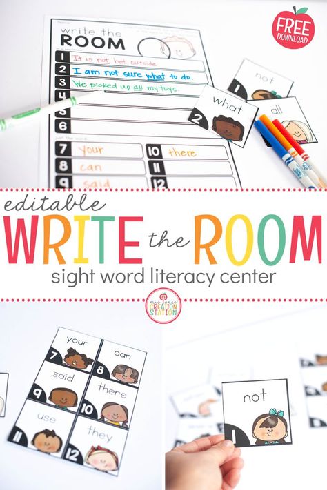 Need a resource to engage your students with sight words? Get them out of their chairs and go on a search around the room for sight words! Write the Room is perfect to keep your students engaged while practicing reading and spelling their assigned sight words. #sightwords #writetheroom #literacycenters Sight Word Search, Room Activities, Early Reading Skills, Mrs Jones, Second Grade Resources, Student Growth, Kindergarten Curriculum, Write The Room, Creation Station