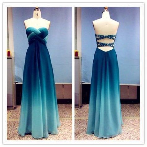 Ombre Prom Dress, Blue Ombre Dress, Ombre Bridesmaid Dresses, Custom Prom Dresses, Mint Green Bridesmaid Dresses, Gown For Prom, Ombre Prom Dresses, Dresses For Ladies, Ombre Fashion